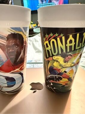 McDonald's Soccer Graphic Reusable Cups - Yellow, Black, White